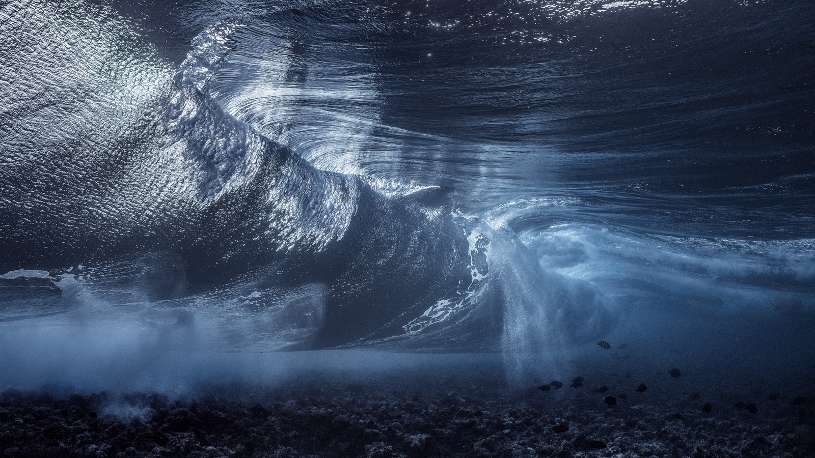 Underwater Art by Alexej Sachov – Waterfall, exhibited at ARTMUC